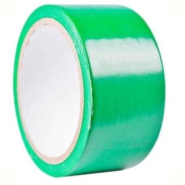 Imagem de Fita Adesiva 45mm X 40m Tipo Durex Largo Embalagem Decoração Verde c/ 