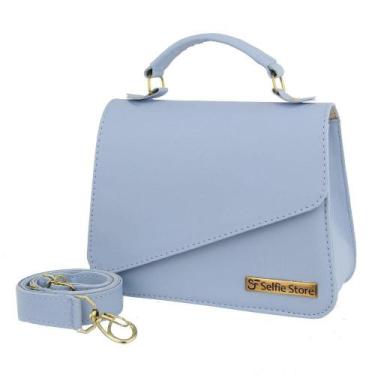 Imagem de Bolsa Feminina Flap Lisa Alça Removível Moderna - Fierre, Azul