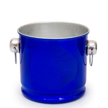 Imagem de Balde de Gelo e Cerveja Térmico em Alumínio 12L Grande - Azul Royal - 