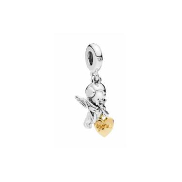 Imagem de Berloque Pingente Charm Anjo do Amor Cupido Prata 925 de lei Compatíve