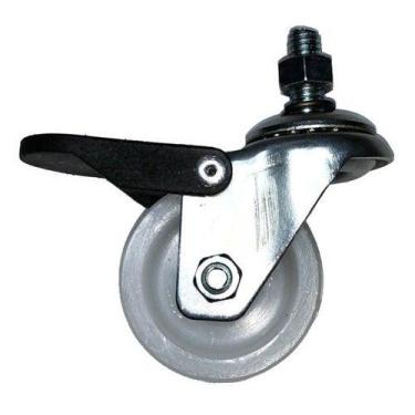 Imagem de (4pçs) Rodizio Rosca Girat. C/ Freio 2pol. R210 Nylon 80kg Por Roda - 
