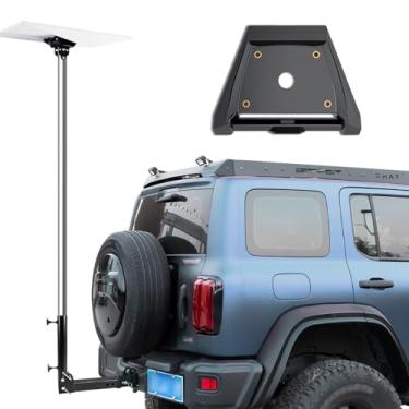 Imagem de Kit de montagem de engate de reboque Starlink Geração 3 Starlink, compatível com abertura de tubo receptor quadrado de 5 cm, com mastro removível de aço inoxidável de 254 cm, suporte Starlink RV com