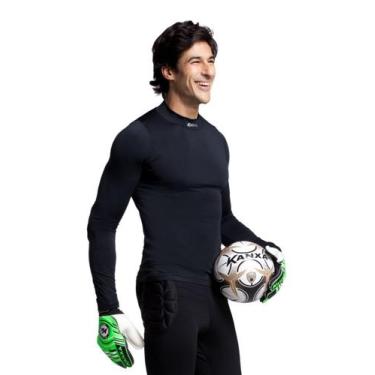Imagem de Camisa Goleiro Compressão Preta Futebol Futsal Slim Kanxa Original, Pr