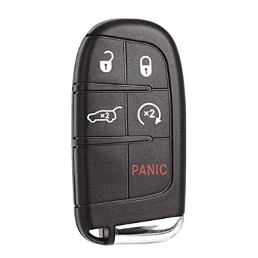 Imagem de Substituição de chaveiro de carro serve para Jeep Grand Cherokee 2014-2022 Dodge Durango Push Start 5 botões controle remoto de entrada sem chave 68143505AC M3N-40821302 68150061
