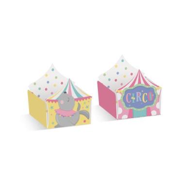 Imagem de Forminha para Doce Reta Circo e Foca - Festa Circo Rosa - 24 unidades 