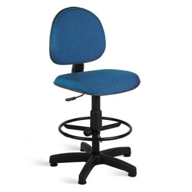 Imagem de Cadeira Ágata Executiva Caixa C/ Lam Giratória Tecido Azul Com Preto -