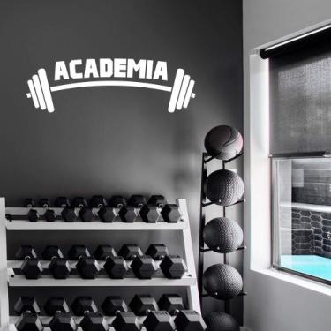 Imagem de Adesivo de Parede Logo Academia Barra Anilha Fitness - Kanto Store, Br