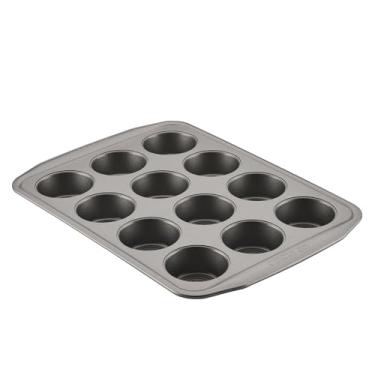 Imagem de Circulon Lata antiaderente de 12 xícaras para muffins de forno/antiaderente 12 xícaras para cupcake - 12 xícaras, cinza