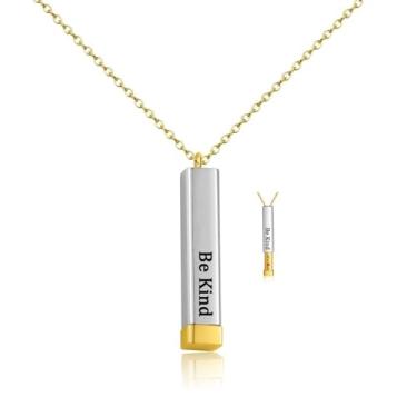 Imagem de Be Kind Of A B Colares para mulheres, mensagem oculta, Best Friends, Irmãs, irmandades, inspirador, bar, colar de aço inoxidável, presente inspirador para mulheres, Aço inoxidável, Sem Pedra Preciosa