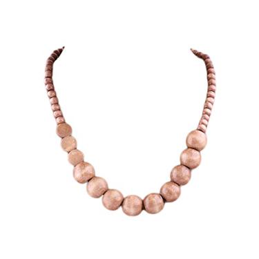 Imagem de COLORFUL BLING Colar de contas de madeira grosso natural colar de declaração Boho africano tribal gargantilha babador colar joia de férias hippie para unissex masculino feminino menino, Madeira, madeira