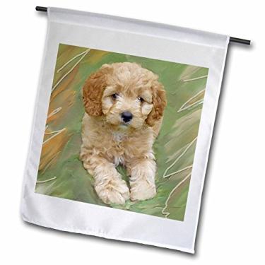 Imagem de 3dRose fl_4815_1 Bandeira de jardim, 30,5 x 45,7 cm, filhote de poodle em miniatura