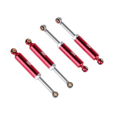 Imagem de KYX Amortecedor de suspensão de alumínio de corrida amortecedor interno de mola 52 mm atualiza peças acessórios para carro rastreador 1/24 RC Axial AX24 (4 peças), vermelho
