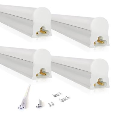 Imagem de Kit 4 Led Tubular T5 30cm 6w C/Calha Acoplada Completa Luz Forte (Branco Frio)
