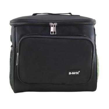 Imagem de Bolsa Térmica e Lancheira Térmica Média 13 Litros para Bebidas Marmitas e Alimentos Revestica em Poliéster com Alça Transversal (Preta)