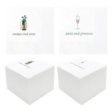 Imagem de Geloar Guardanapos engraçados de coquetel de golfe (bordas, vinho, putts e prosecco)