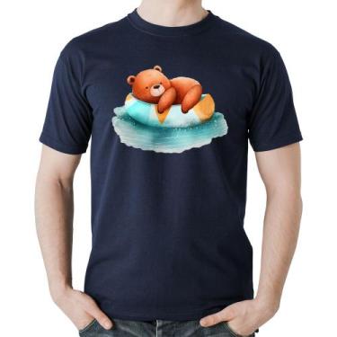Imagem de Camiseta Algodão Ursinho Teddy Relaxando Na Piscina - Foca na Moda, Ma