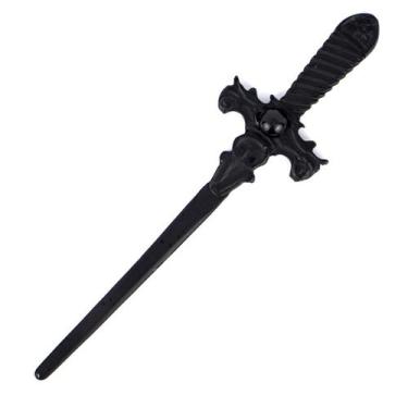 Imagem de Athame Metal Negro 15 cm Pedra Negra Reforçado - Lua Mística - 100% Or
