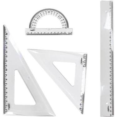 Imagem de Conjunto para Desenho NEW Line Cristal 1º Grau com 4 Peças Waleu