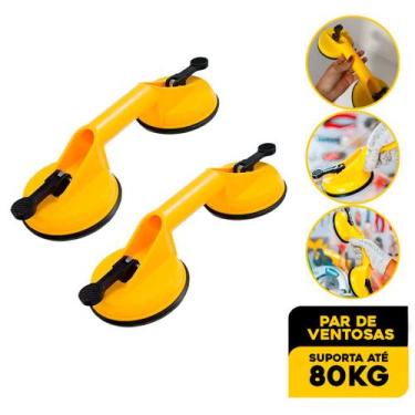 Imagem de Kit Ventosa Dulpa Para Vidro Mármore Chapas Piso Cerâmica 80KG - Bomvi