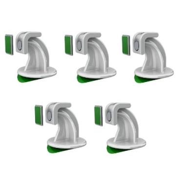 Imagem de Prendedor de porta magnético adesivo para porta pivotante Branco - 5 u