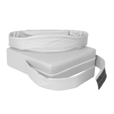 Imagem de Almofada Infantil Assento Elevação De Cadeira Para Alimentação Atividades Impermeável Quadrada Com Cinto De Segurança Vária Cores (Almofada Cinza)