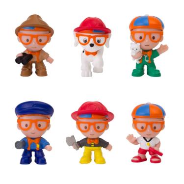 Imagem de Bonecos Toy Blippi Mini Heroes Squishables Mystery, pacote com 6 bonecos de 5 cm