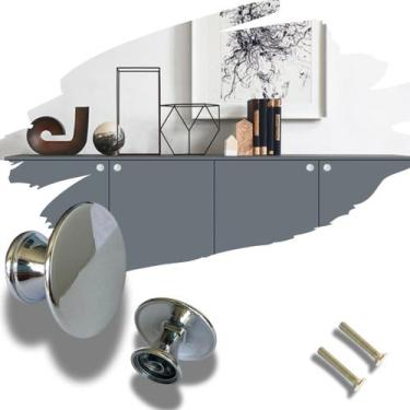 Imagem de 4 Puxador Redondo Para Móveis Gavetas Portas Em Metal 30mm - Compras F