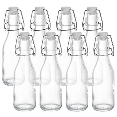 Imagem de Kingrol Pacote com 8 garrafas de vidro Swing Top de 236 ml, garrafas herméticas Grolsch, garrafas de preparação Flip Top para Kombucha, Kefir, 2ª fermentação, cerveja, vinho, bebidas, água