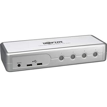 Imagem de Interruptor KVM Tripp Lite 4 portas DVI/USB Desktop com áudio e cabos (B004-DUA4-K-R)