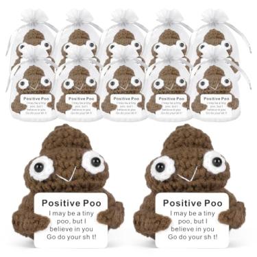 Imagem de GIFTIARA 12Pcs Funny Positive Poo, Cute Crochet Potato Partner Toy with Positive Card Cheer Up Funny Dolls Gifts for Birthday Holiday Party