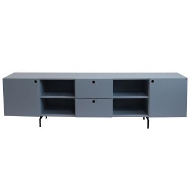 Imagem de Rack Tube 2 Portas 2 Gavetas 2 Nichos 2200x616x417 Azul Sereno - Mdf Arauco
