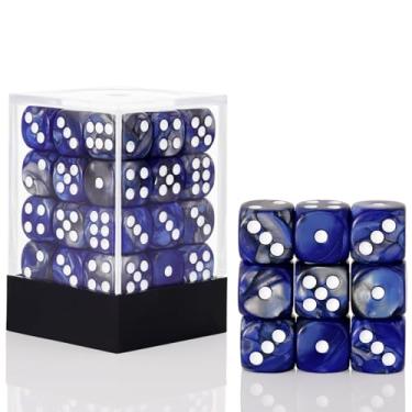 Imagem de 36 Pieces 12mm 6 Sided Mini Dice Set,Two Colours D6 Game Dice Set,6 Sided Standard Game Dice for Board Games Dice Games Classroom Teaching Dices Game, with Portable Gaming Box(Dark Blue&Black)