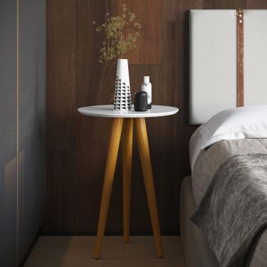 Imagem de Mesa Lateral Oval Para Sala Osaka Branco