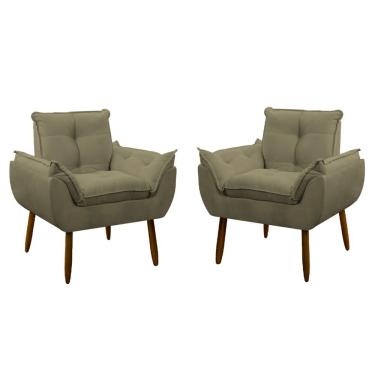 Imagem de Kit 2 Poltrona Decorativa Sala Estar Escritório Quarto Prime Capuccino