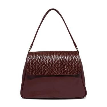 Imagem de Bolsa de Ombro Feminina de Couro Modelo Heloísa - Relicário (Pinhão)