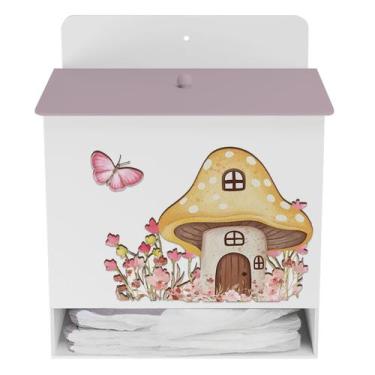 Imagem de Porta Fralda Kit Higiene MDF Quarto Infantil Cogumelo - Neném na Nuvem