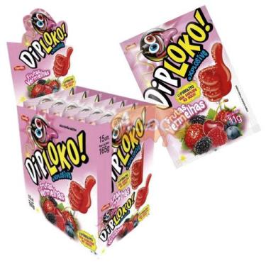 Imagem de Pirulito dip loko boom 15unx11g danilla, FRUTAS VERMELHAS