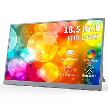 Imagem de Magedok Monitor Portátil De 18,5", 300Cd/M², 100% Srgb, 1080P Fhd Ips, Tela Grande Com Suporte, Portas Hdmi E Tipo C, Externo Para Laptop, Mini Pc, Mac, Console Jogos Telefone