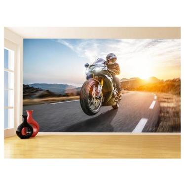 Imagem de Papel De Parede 3D Moto Esporte Viagem Estrada 3,5M Bkm77 - Você Decor