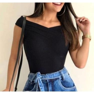 Imagem de Blusa ombro a ombro sem manga malha canelada - filo modas, Bordô, P