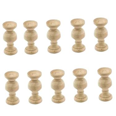 Imagem de Ioensy 10 peças de remates de madeira decorativos, inacabados, enfeites de madeira, delicados toppers rústicos, remates de poste de cama