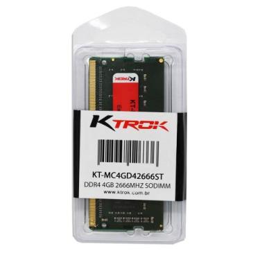 Imagem de Memoria 4gb notebook ddr4 2666mhz ktrok kt-mc4gd42666st - GENERICO