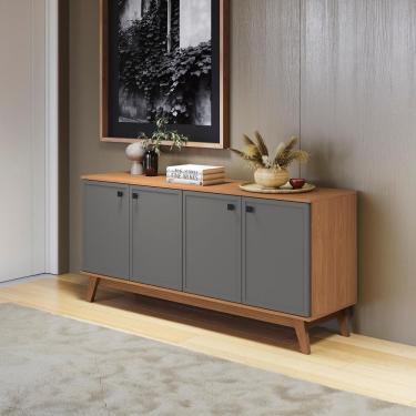 Imagem de Aparador Kappesberg 4 Portas Shaker Canela/cinza Sagrado 180cm