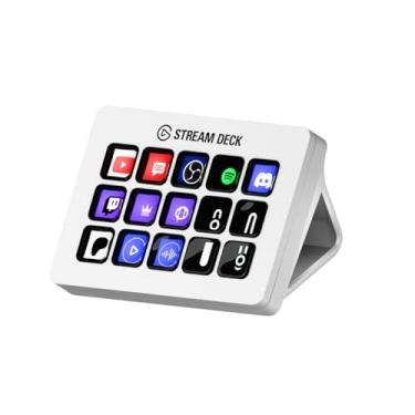 Imagem de Stream Deck MK.2 Elgato White Edition, 15 Teclas, Multi Actions, USB/USB-C, Com Suporte de Mesa - 10GBA9911