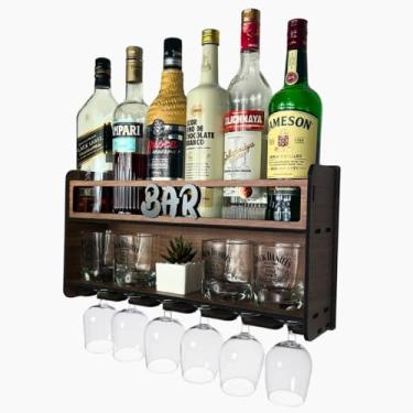 Imagem de Bar Adega Decoração Parede Compacto Garrafas Barzinho Mdf