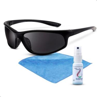 Imagem de Kit Oculos De Sol Esportivo Masculino Spray Limpa Tela e Flanela - 20V