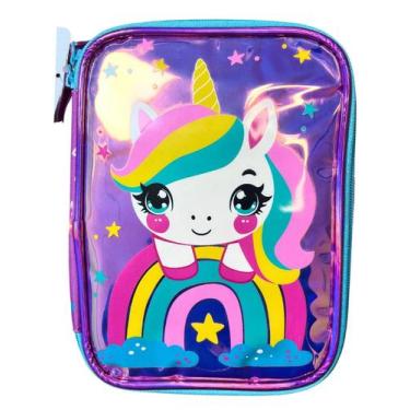 Imagem de Estojo Escolar Grande Box Unicórnio Rku5005E - Lilás - Mundi