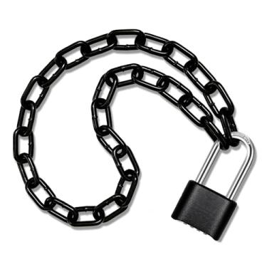 Imagem de Cadeado de corrente resistente e combinação ao ar livre, cadeado de corrente de portão com código, cadeado longo com corrente para motocicletas, bicicleta, porta de vidro, portão, cerca (cadeado com