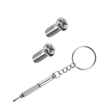 Imagem de Glintbay Conjunto de 2 peças de parafusos Phillips planos e 1 peça de chave de fenda multifuncional para óculos de sol RayBan RB3543/RB3476/RB3530/RB4175/RB8301/RB3016