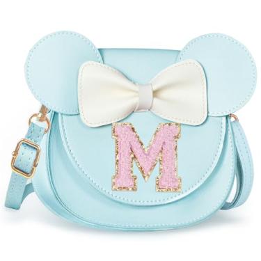 Imagem de Aganmi Linda bolsa tiracolo para meninas 2, 3, 4, 5, 6, 7, 8 anos, presente de aniversário, carteira infantil, Azul, 7.1*6.7*3.1in (18*17*8cm), M